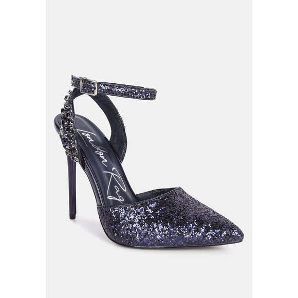 Cloriss Diamante Embellished Glitter High Heels - Picture 2 of 5